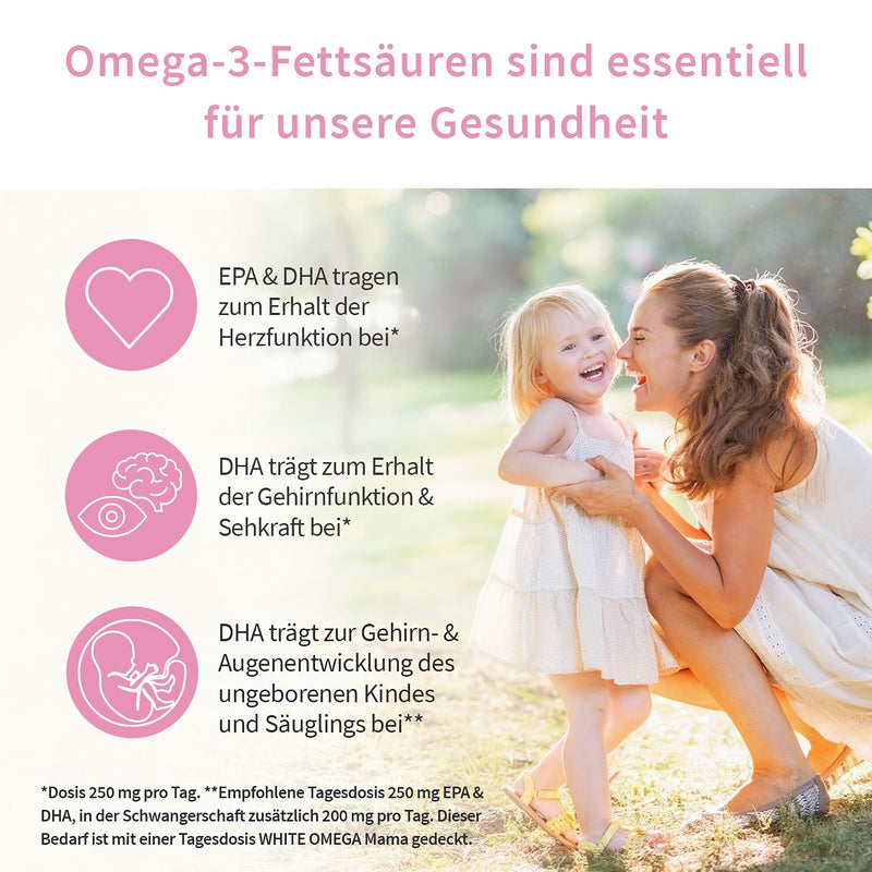 Omega-3 capsules for mothers - before, during and after pregnancy - 293 mg DHA and 173 mg EPA - extra easy to swallow - 90 mini capsules - NewNest Australia