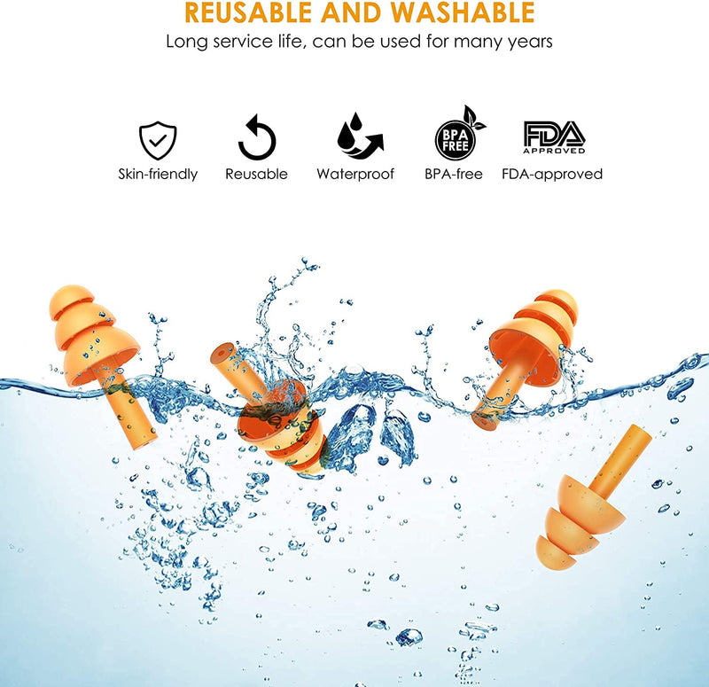 Silicone Ear Plugs For Swimmers, Noise Stop Earplugs, 10 Pairs, Soft Foam Earplugs, Ear Plugs For Hearing Protection, Ear Plugs, Ear Plugs, Ear Plugs With Portable Box - NewNest Australia