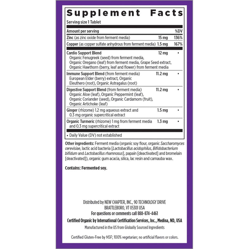 Zinc Supplement, New Chapter Fermented Zinc Complex, ONE Daily for Immune Support + Skin Health + Non-GMO Ingredients, Easy to Swallow & Digest, 30 Count (1 Month Supply) 30 Count (Pack of 1) - NewNest Australia