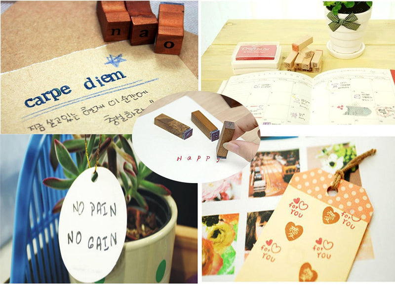 Rubber Stamp Letters Alphabets, Dedoot 70 pcs Alphabet Stamps for Pottery Vintage Wooden Number and Letter Symbol Alphabet Mini Stamps for Clay Crafts, Card Making, Kids Painting - NewNest Australia