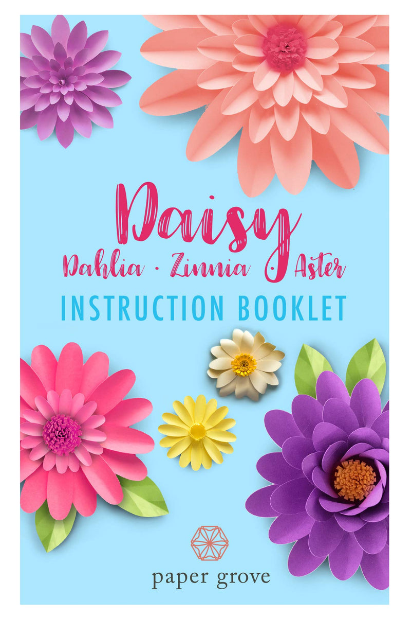 Paper Daisy, Dahlia, Zinnia, and Aster Template Kit 5" - 18" Leaf Templates Instruction Book Included for DIY Paper Flowers Daisy+Dahlia+Aster+Zinnia - NewNest Australia