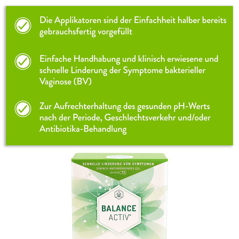 Balance Activ Gel for the treatment of BV (bacterial vaginosis) | Restores the natural balance of your body | Treatment and relief | 1 pack - NewNest Australia