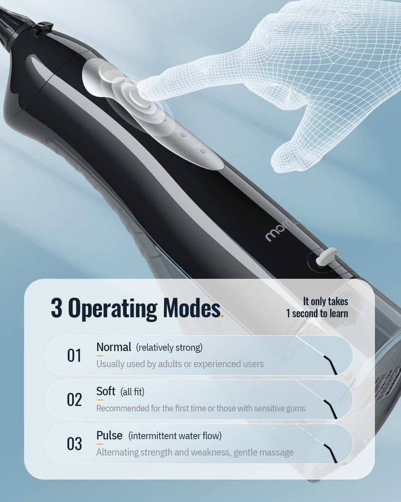 Mornwell Wireless Oral Irrigator 330 Ml Interdental Cleaner Electric Water Flosser Dental Shower 3 Modes And 4 Nozzles Ipx7 Waterproof And Usb Rechargeable For Travel And Homful - NewNest Australia
