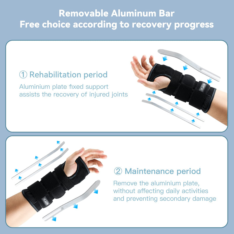 AGPTEK Wrist Support Brace, Carpal Tunnel Wrist Splint with Metal Breathable Day Night Left Right Hand Wrist Braces Strap for Tendonitis Arthritis Pain Relief for men and women, One Size Black - NewNest Australia