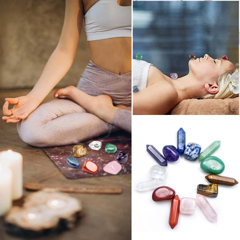 Chakra Stone Healing Crystals Set in Box, Natural Reiki Healing Crystal Points Gemstone Wand Set for Meditation Crystal Therapy Anxiety Relief Balancing Yoga Crystals and Gemstones for beginner(14pcs) - NewNest Australia