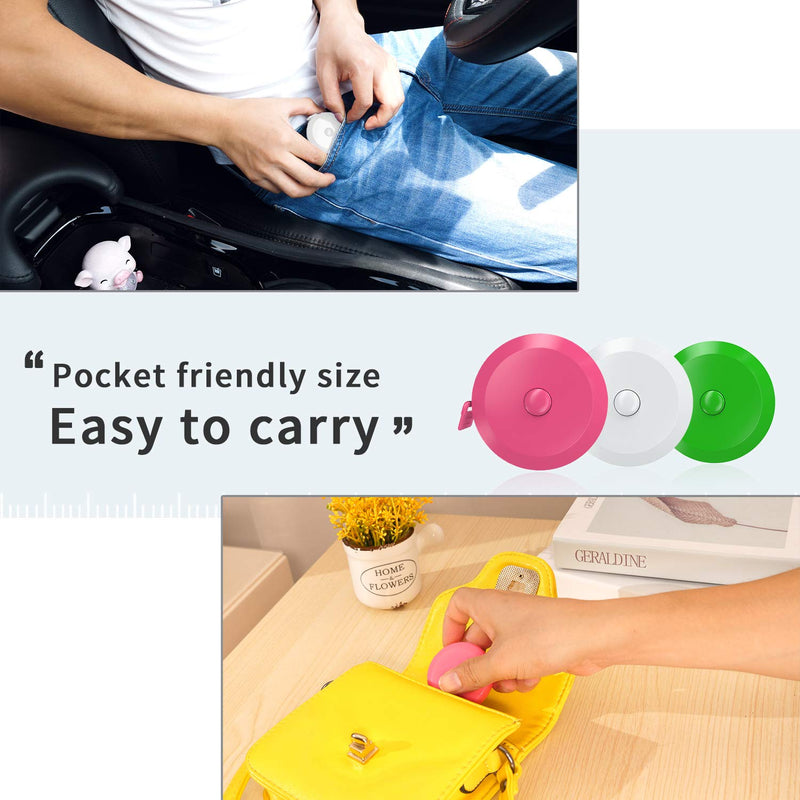 DiCUNO 60-Inch 1.5 Meter Soft and Retractable Tape Body Tailor Sewing Craft Cloth Dieting Measuring Tape (10 Colors Package) 10 Colors - NewNest Australia
