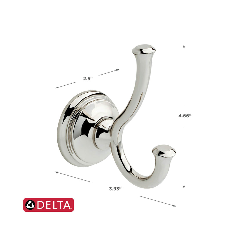 DELTA Cassidy Towel Hook, Robe Hook Polished Nickel Towel Holder for Bathroom, Bathroom Accessories, 79735-PN - NewNest Australia