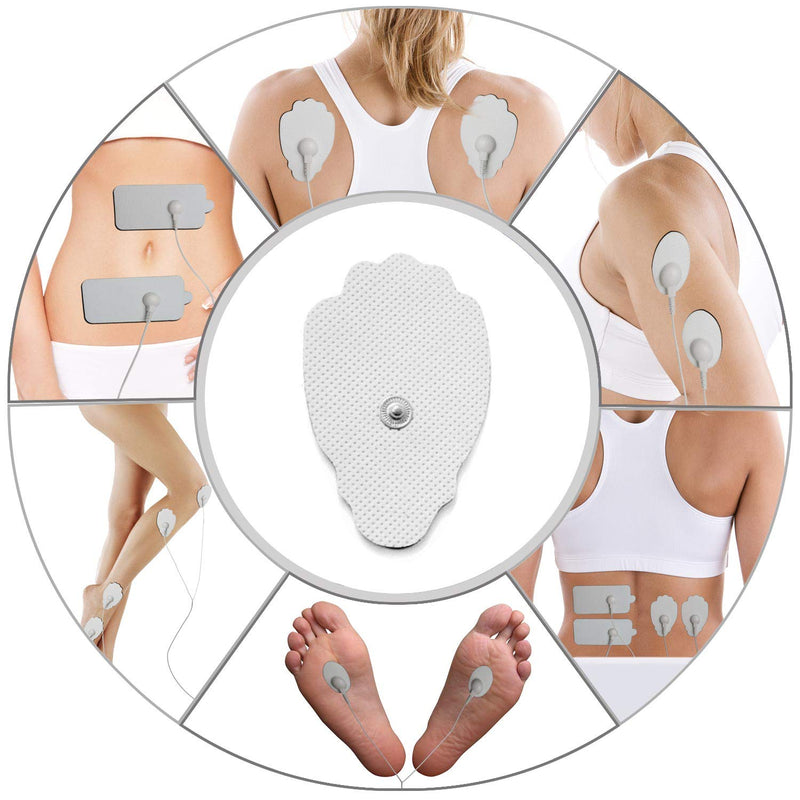QUILLE TENS Electrodes - 20 TENS Unit Pads Electrode Pads Reusable Self-Adhesive Replacement Massage Pads (Snap on) - TENS/EMS Electronic Pulse Massager - NewNest Australia