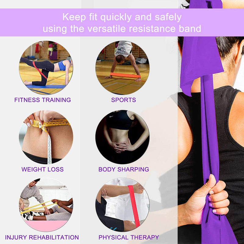 Resistance Bands Set, 3 Pack Professional Latex Elastic Bands for Home or Gym Upper & Lower Body Exercise, Physical Therapy, Strength Training, Yoga, Pilates, Rehab, Blue & Purple & Pink - NewNest Australia