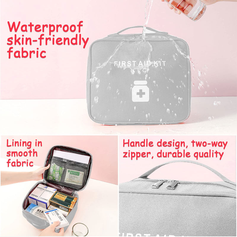 Pack Of 2 Medicine Bag: Travel Pharmacy Bag With Large Capacity, Waterproof Medicine Bag, Portable Medicine Storage, Suitable For Travel At Home, Office, Etc. (Grey) - NewNest Australia