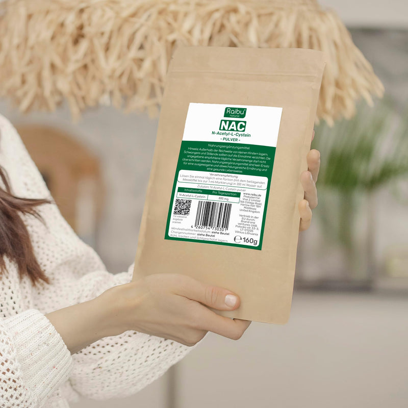 Raibu Nac Powder 160 G Per Bag For More Than 6 Months - Nac Acetyl L-Cysteine In Best Quality - N-Acetyl-Cysteine Powder 100% Pure And No Additives Produced In Germany (160) (160 G) - NewNest Australia