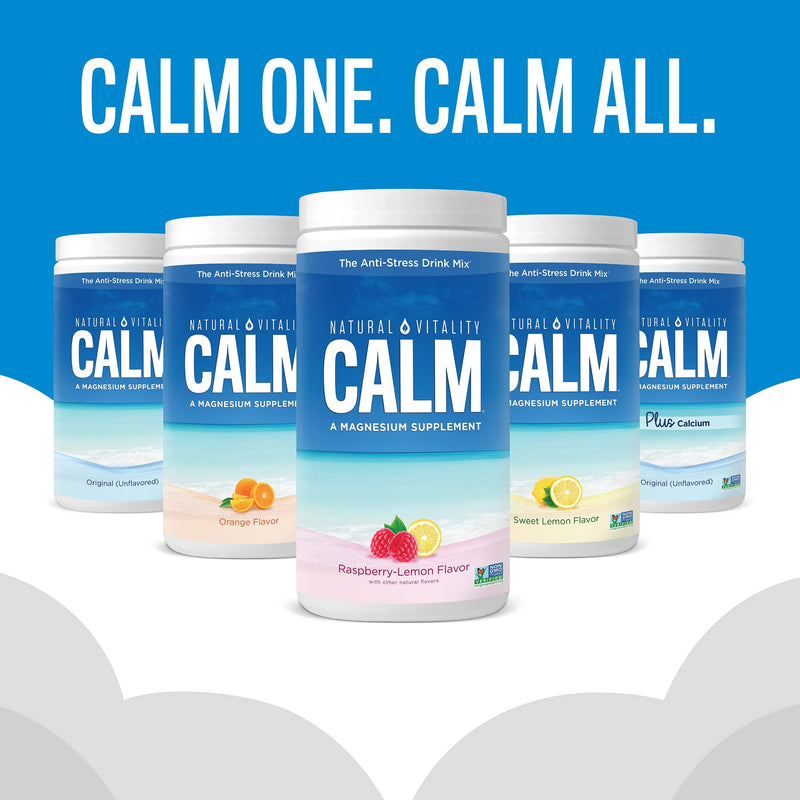 Natural Vitality Calm #1 Selling Magnesium Citrate Supplement, Anti-Stress Magnesium Supplement Drink Mix Powder- Raspberry Lemon, Vegan, Gluten Free and Non-GMO (Package May Vary), 16 oz 113 Servings - NewNest Australia