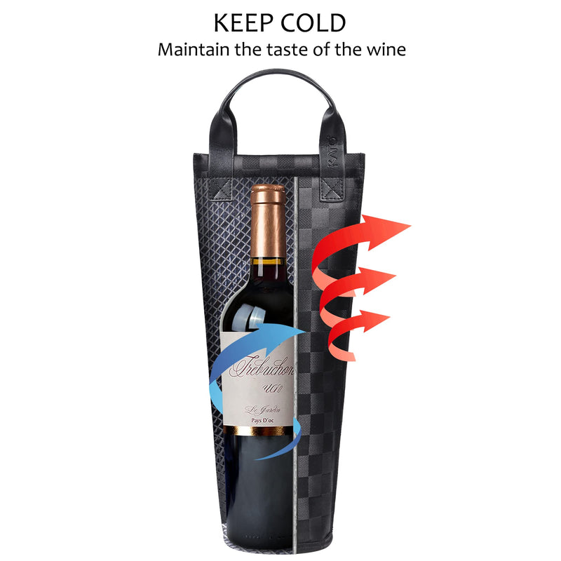 Tirrinia Insulated Wine Tote Carrier, Portable Single Wine Bottle Cooler Bag for Picnic Beach Party Travel -Good Gifts for Wedding Housewarming Wine Lover - NewNest Australia