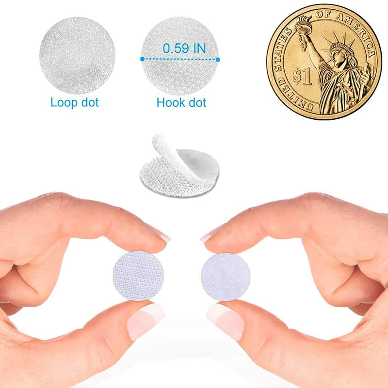 Self Adhesive Dots, Strong Adhesive 1500pcs(750Pairs) 0.39" Diameter Sticky Back Coins Nylon Coins, Hook & Loop Dots with Waterproof Sticky Glue Coins Tapes, Very Suitable for Classroom, Office, Home 0.39"-1500 White - NewNest Australia