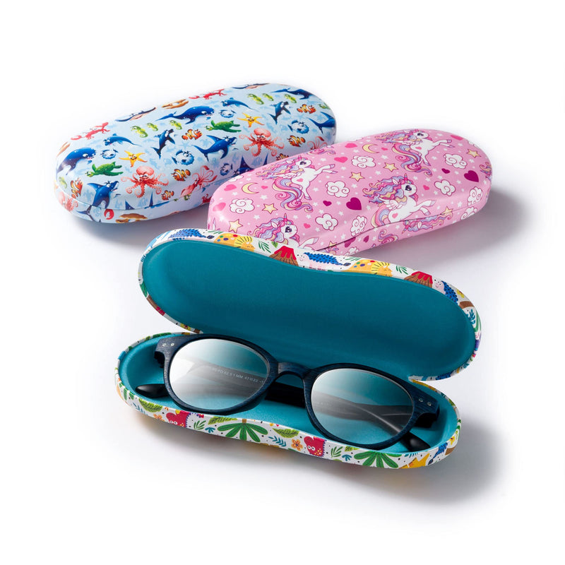 FEFI - Children's glasses case (hard case) with funny motifs - including glasses cleaning cloth/sea microfiber cloth - NewNest Australia