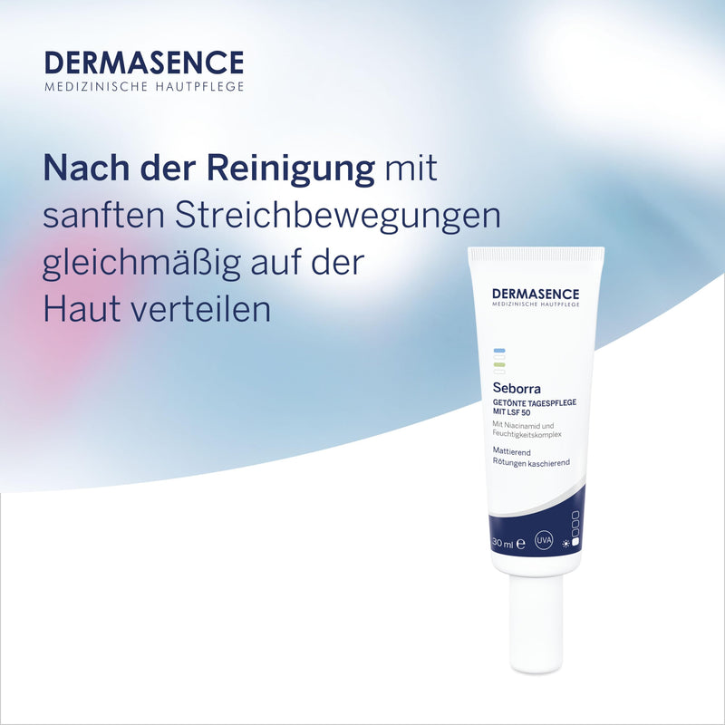 DERMASENCE Seborra Tinted Day Cream with SPF 50, 30 ml - Concealing Day Cream with High Sun Protection Factor - Mattifying - Concealing Redness 30.00 ml (Pack of 1) - NewNest Australia