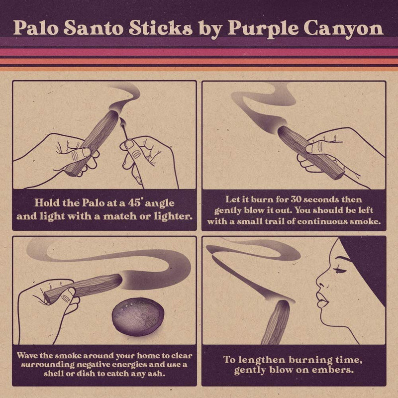 NewNest Australia - PURPLE CANYON Palo Santo Incense Sticks Refill Kit - 12 Pack - Chakra Meditation Spiritual Energy Cleansing Stress Relief - Sustainably Harvested Incense Burning Smudging Sticks 