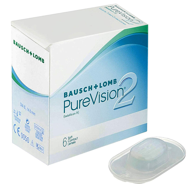 Bausch + Lomb PureVision 2 monthly lenses, very thin spherical contact lenses, soft, 6 pieces / BC 8.6 mm / DIA 14 / -1 75 diopters (pack of 1) -1.75 diopters 8.6 millimeters 14 millimeters - NewNest Australia