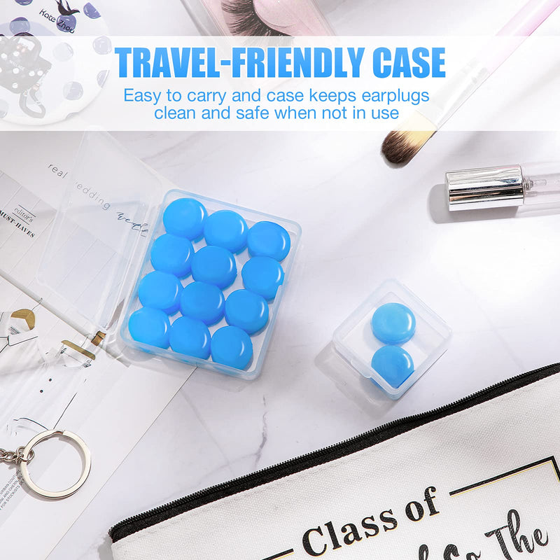 14 Pairs Silicone Ear Plugs for Sleeping Soft Reusable Moldable Silicone Earplugs Gel Ear Plugs Noise Cancelling Earplugs with Case for Swimming, Snoring, Concert, Airplane (Blue) Blue - NewNest Australia