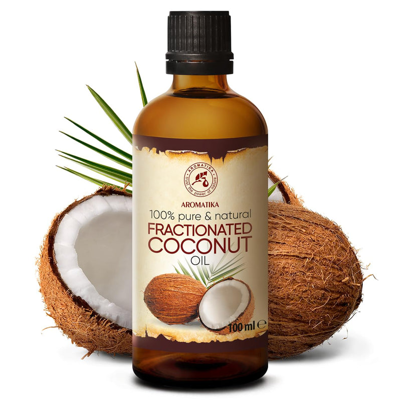 Coconut Oil Fractionated 100 Ml - Cocos Nucifera Oil - 100% Pure & Natural Coconut Oil - Base Oil - Liquid - Odorless - Intensive Care For Face - Body - Skin - Hair - Massage Oil - Cosmetics - NewNest Australia