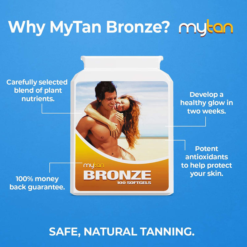 MyTan Bronze Twin Pack Tanning Tablets | Over 12-Week Supply | Tanning Pills | Sunless Tan Supplement | 200 Sun Tan Tablets (Pack of 2) - NewNest Australia