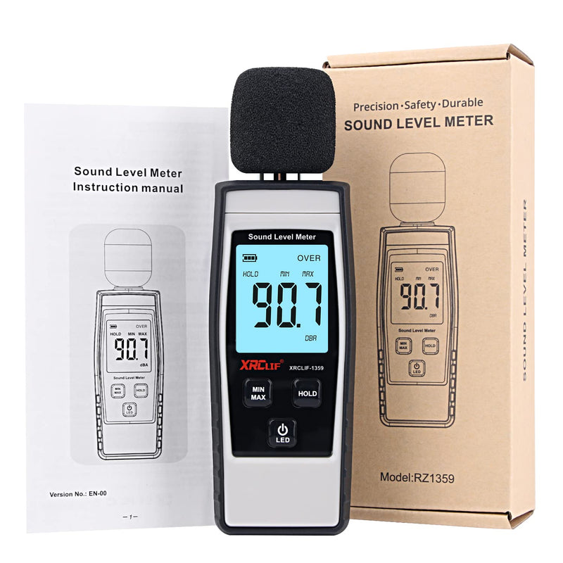 Decibel Meter Sound Level Reader 30-130dB(A), Hand-held Sound Noise Meter, Digital Noise Meter Decibel Monitoring Tester Calibrated Audio Noise Volume Measuring Tool Type A - NewNest Australia