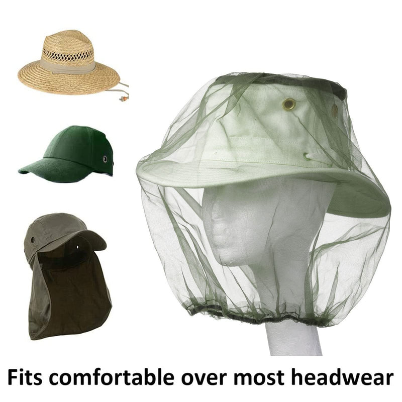 Hat with mosquito net, mosquito net hat, mosquito head net, fly net for face, mosquito hat head net, anti-mosquito bee bug insect, beekeeper protective hat, fly mask cap hat, mesh face protection green x 2 pieces - NewNest Australia