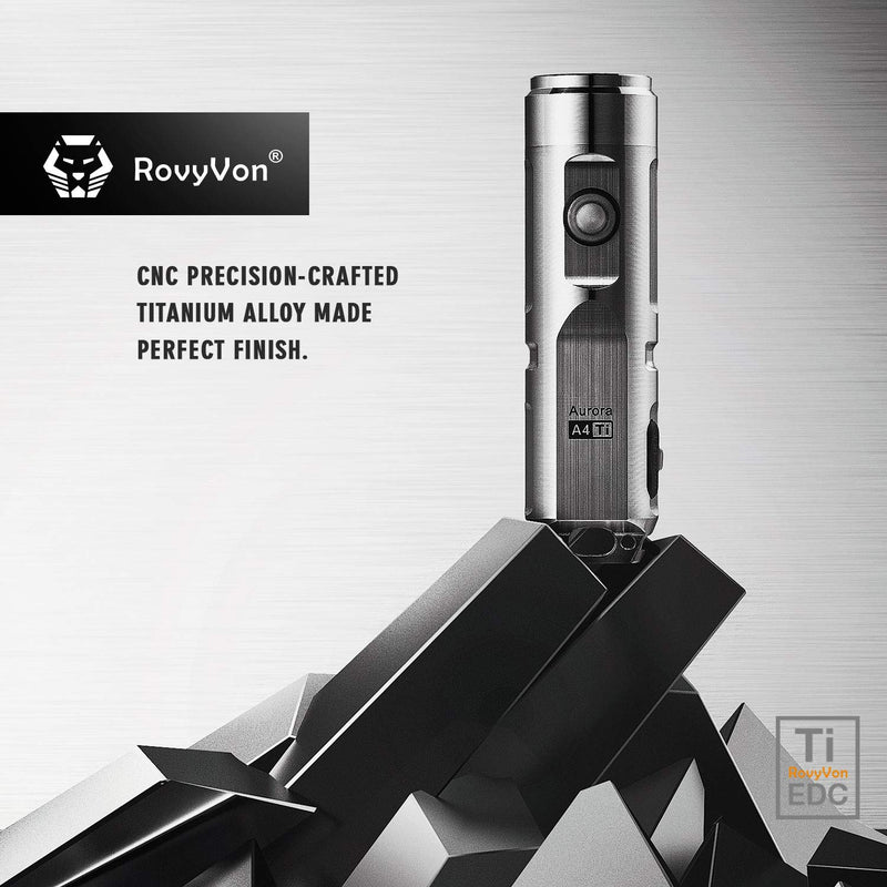 RovyVon Aurora A4x Natural Titanium Material 650 Lumens EDC Mini Keychain Rechargeable LED Flashlight,Silver, Idea as a Gift Silver - NewNest Australia