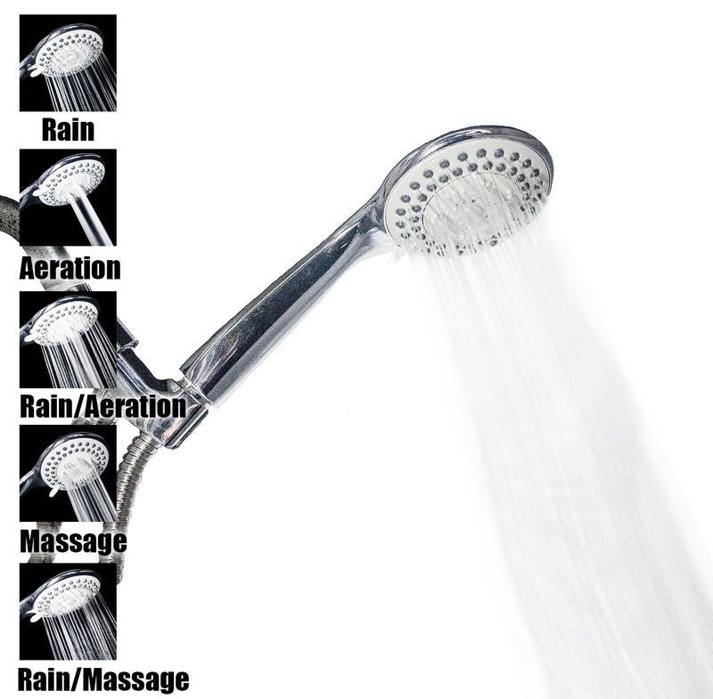 Shower Head - Handheld Rainfall High Pressure and Flow with Removable Water Restrictor – Powerful/Detachable Hand Held Chrome ShowerHead for Best Rain Massage and Relaxation - NewNest Australia