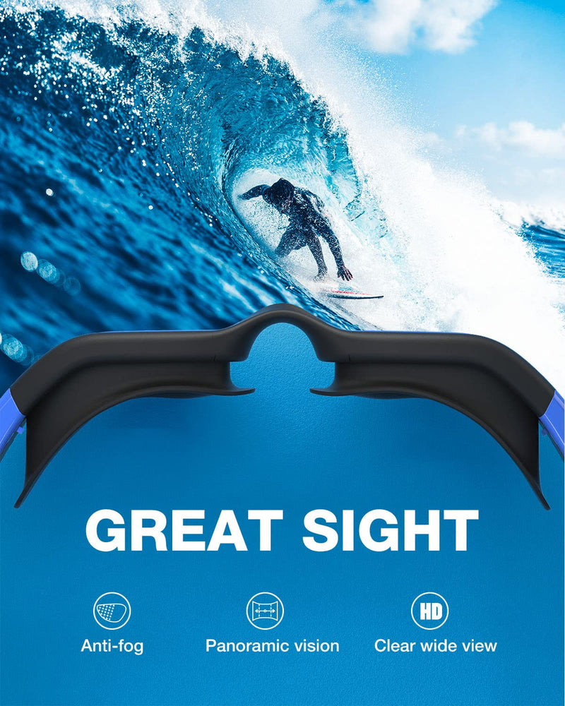 ZIONOR Swim Goggles, G1 Polarized Swimming Goggles Anti-Fog for Adult Men Women A1-g1-polarized Mirror Blue Lens - NewNest Australia