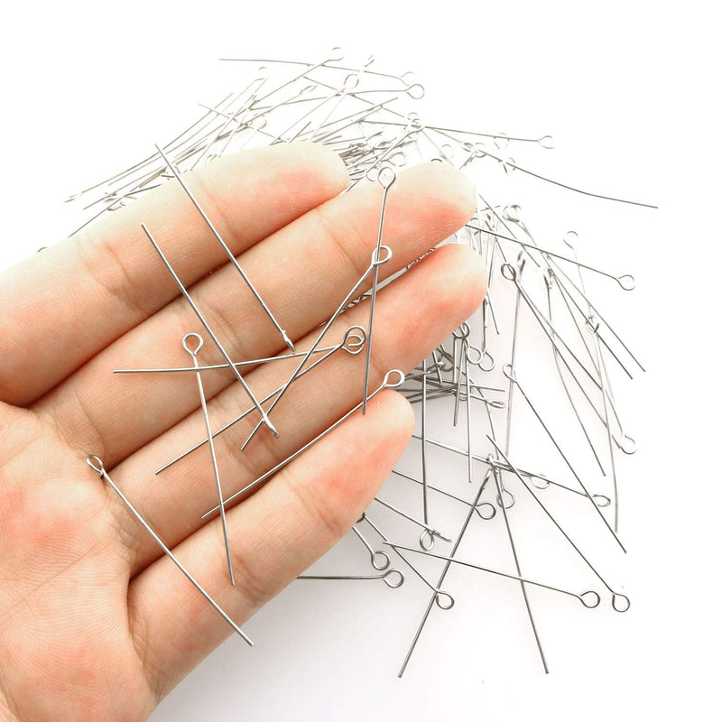 Eye Pin 200PCS 1.6inch/40mm 304 Stainless Steel Open Eyepins Headpins for Jewelry Necklace Making - NewNest Australia