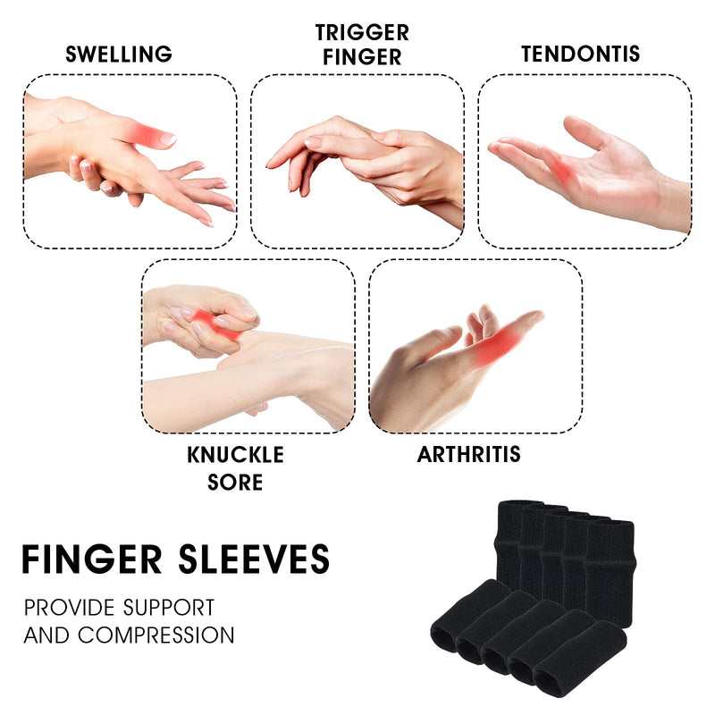 Pack of 10 Finger Protectors Elastic Finger Protectors Compression Support Finger Bandages for Pain Relief Arthritis - NewNest Australia