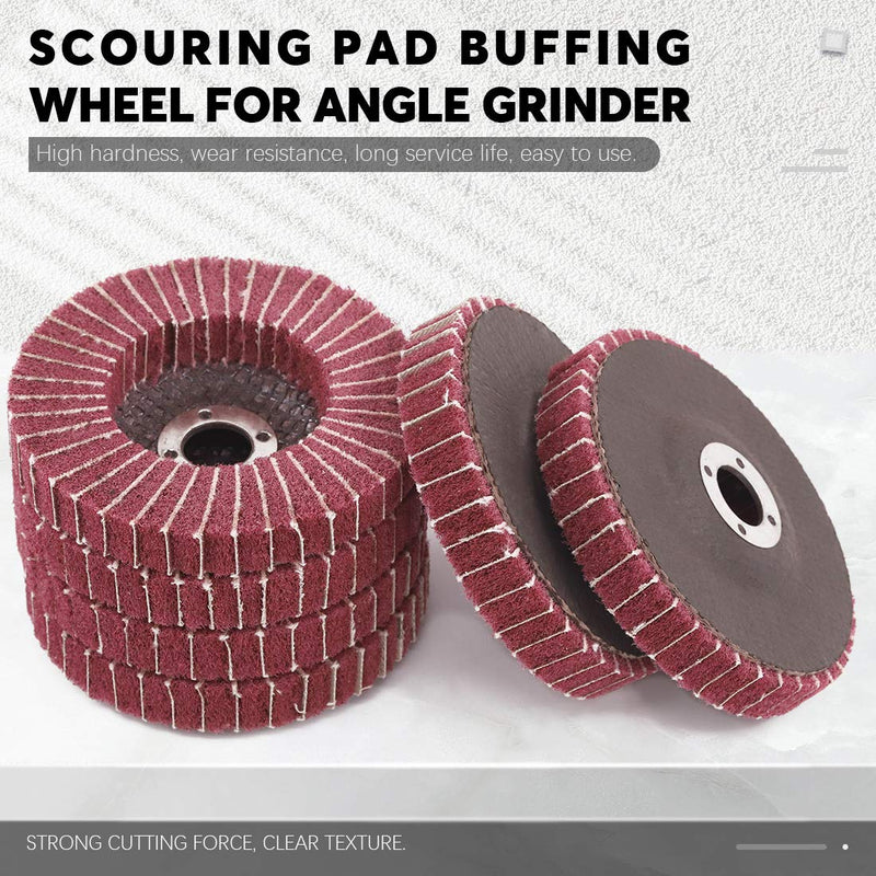 Rustark 6 Pcs 4"Nylon Fiber Flap Disc Abrasive Flap Wheel Scouring Pad Grinding Wheels for Angle Grinder, Sanding Buffing Pads, Nylon Polishing Discs for Marble Wood Metal (240 Grit) 240 Grit - NewNest Australia
