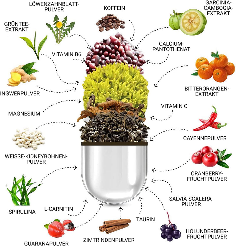 F Burner | Metabolism Complex Vegan | appetite suppressant | 120 diet capsules - fat metabolism - 20 F-burners in 1 capsule - quickly & finally, capsules with high-quality natural ingredients - NewNest Australia