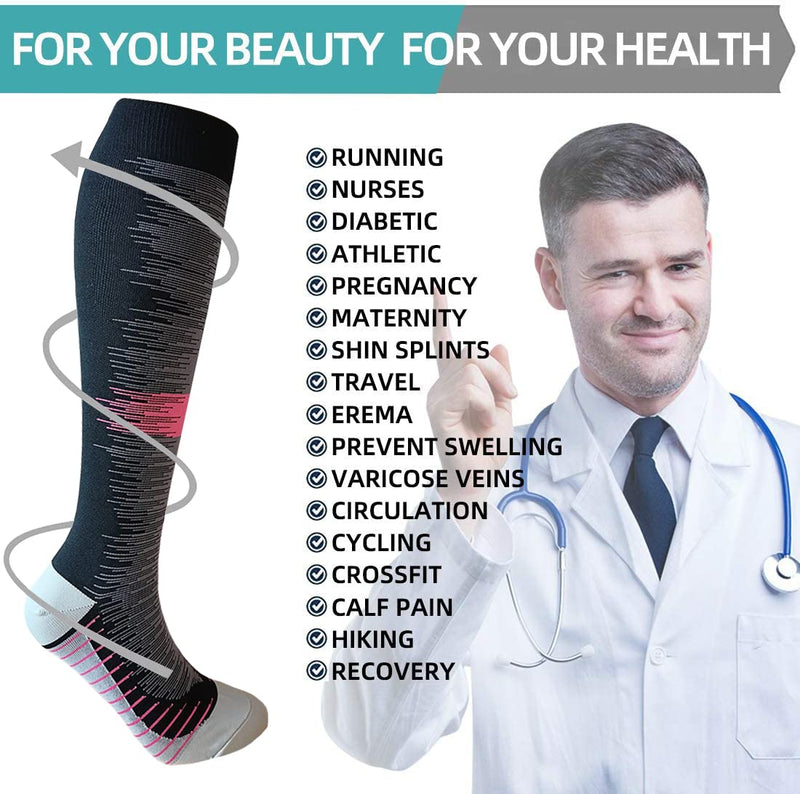 Shyl~Jier Compression Stockings For Men And Women, Compression Socks, Support Stockings (15-20 Mmhg), Running Stockings, Compression For Sports, Flight, Running, Hiking, Travel, Cycling - NewNest Australia