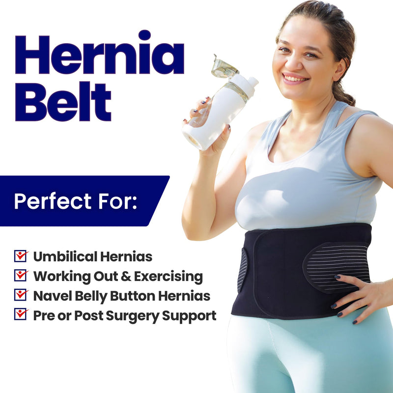 Hernia Belt for Men or Women - Plus Size Abdominal Binder Post Surgery Tummy Tuck Support Belts for Umbilical Hernias, Inguinal, Navel Belly Hernias, Hysterectomy, Postpartum Stomach Pad (XXXL) XXXL - NewNest Australia