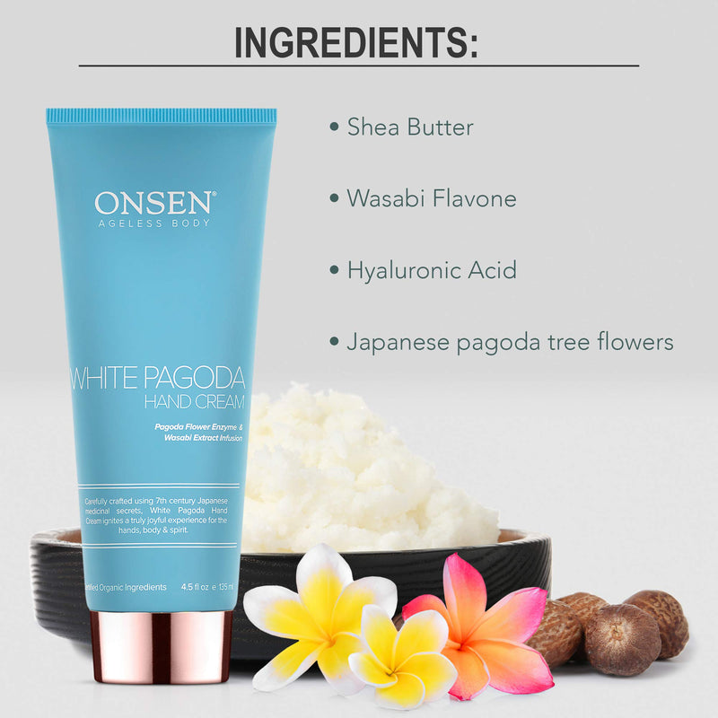 Onsen Anti Aging Shea Hand Lotion, Moisturizer for Dry and Cracked Hands, Non-Greasy Hand Repair Cream, Hand & Nail Care Cream with Japanese Natural Secrets Hand Cream for Women 4.5 fl oz/135 ml - NewNest Australia