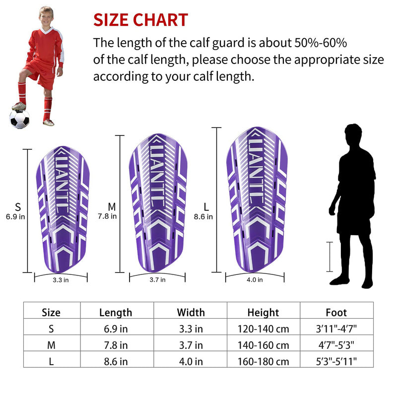 Uantc Shin Guards - Soccer Shin Guards Cushion Protection Reduce Shocks and Injuries - Calf Protective Gear Shin Guards for Kids/Adult - Shin Guards Soccer Youth for Boys/Girls Purple Small - NewNest Australia