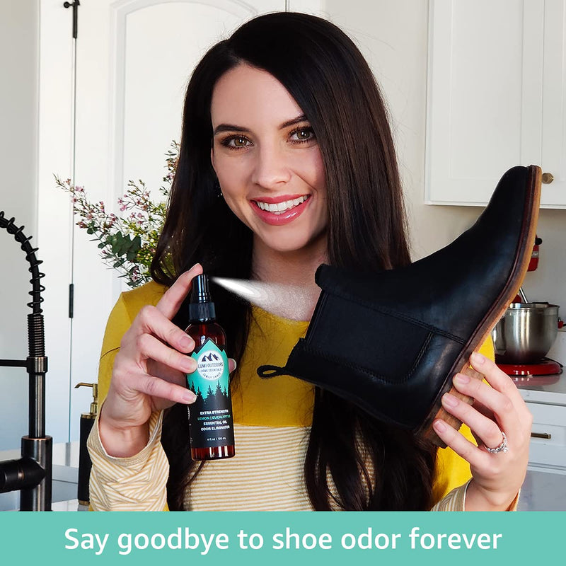 Lumi Outdoors Natural Shoe Deodorizer Spray & Odor Eliminator - Extra Strength Eucalyptus Lemongrass - NewNest Australia