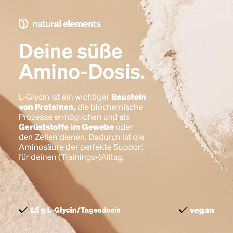 L-Glycine powder - 500g (11 months range) - neutral in taste - vegan, optimally dosed, without additives - produced in Germany & laboratory tested - NewNest Australia