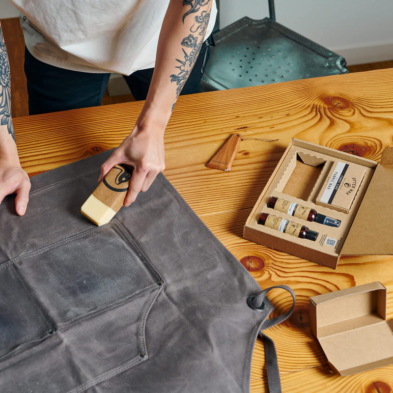 Waxed Canvas Care Kit by Otter Wax | Durable Rain Protection | Made in the USA | Waterproof Canvas and Fabric, Shoes, Hats, Jackets, Bags, Outdoor Gear, Clothing | Naturally Effective Beeswax Waterproofer - NewNest Australia