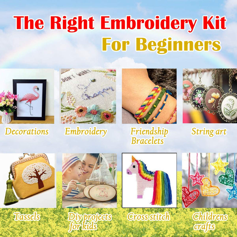 Embroidery Floss Rainbow Color 50 Skeins Per Pack Cross Stitch Threads Friendship Bracelets Floss Crafts Floss - NewNest Australia