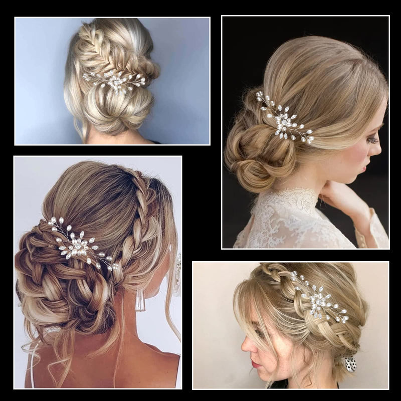 TSHAOUN 5 Pcs Bridal Hair Pins, Fashion Retro Elegant Ladies Pearl Hair Accessories for Wedding, Wedding Bridal Jewelry Bridal Hair Accessories Headpiece Wedding Accessories for Brides Women (5Pcs) 5Pcs - NewNest Australia