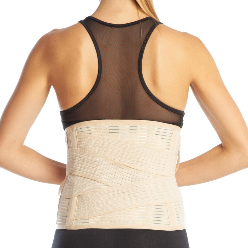 ArmoLine Medical Lower Back Brace Lumbar Support Belt - 26 cm Height - Adjustable Double Compression for Lower Back Pain Rehabilitation Arthritis Muscle Spasm for Men and Women (XL, Beige) XL - NewNest Australia