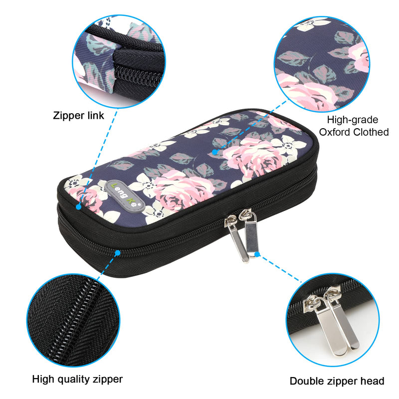 YOUSHARES Insulin Cooler Bag Diabetic Bag, Insulin Pen Bag with 2 Nylon Ice Packs, Diabetic Bag for Diabetic Supplies, Keep Supplies Safe and Cool (Blossom) Red Flower on Black - NewNest Australia