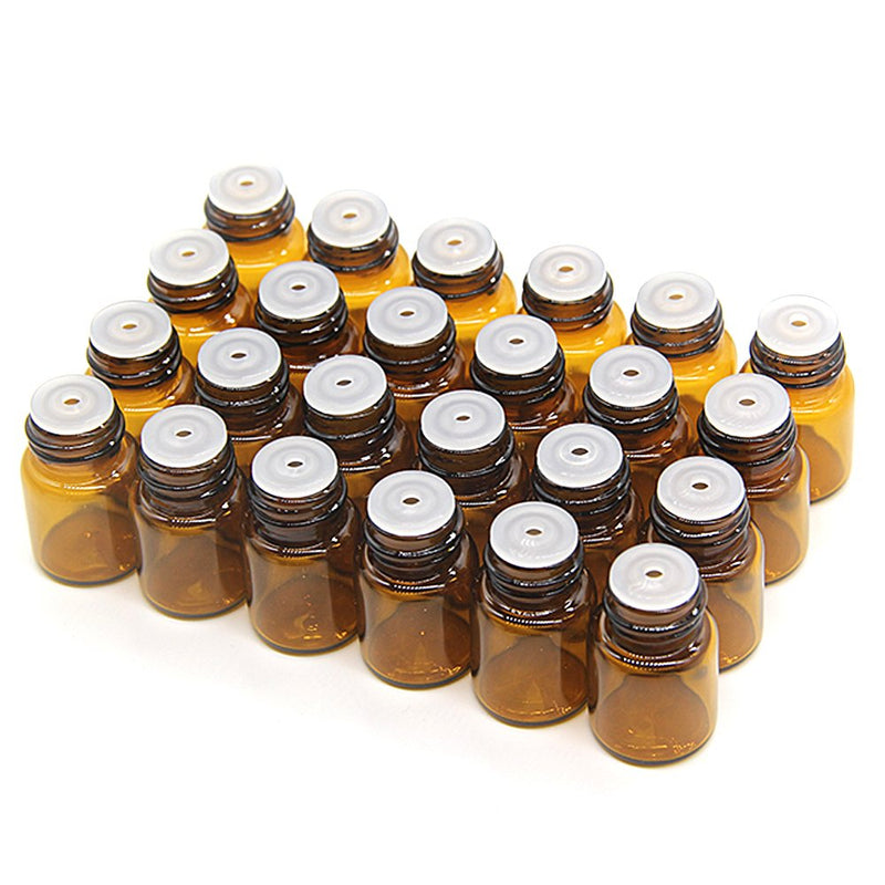 Yizhao Brown Empty Glass Bottles 1 Ml, Sample Glass Bottles With Orifice Reducers For Essential Oil, Aromatherapy, Perfume, Massage, Spa, Fragrances, Chemistry Laboratory - 36 Pieces - NewNest Australia