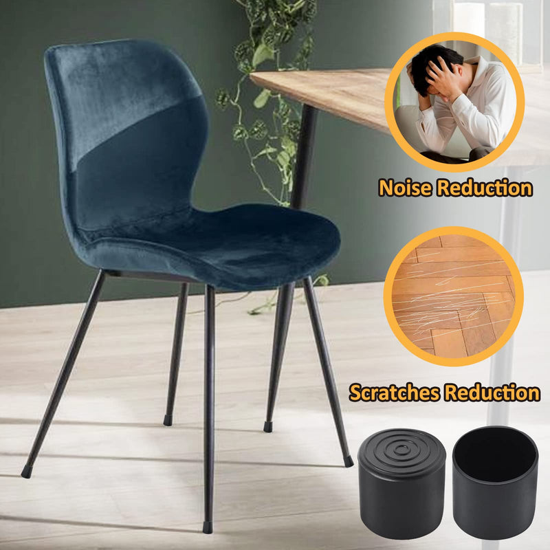 Auvotuis 16Pcs 1 1/2 Inch (38mm) PVC Chair Leg Tips, Round Non-Slip Folding Chair Leg End Caps Black Furniture Table Feet Caps Floor Protector Cups for Hardwood Floors 1-1/2 Inch (16Pcs) - NewNest Australia