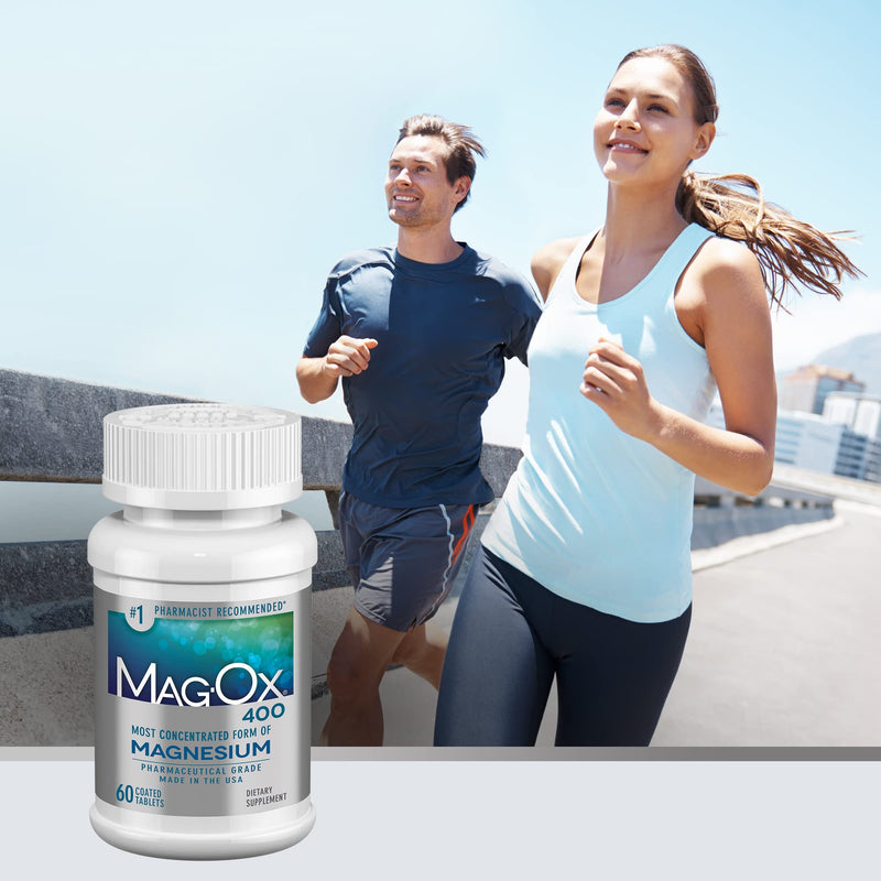 Mag-Ox 400 Magnesium Mineral Dietary Supplement Tablets, 483 mg Magnesium Oxide, 60 Count 60 Count (Pack of 1) - NewNest Australia