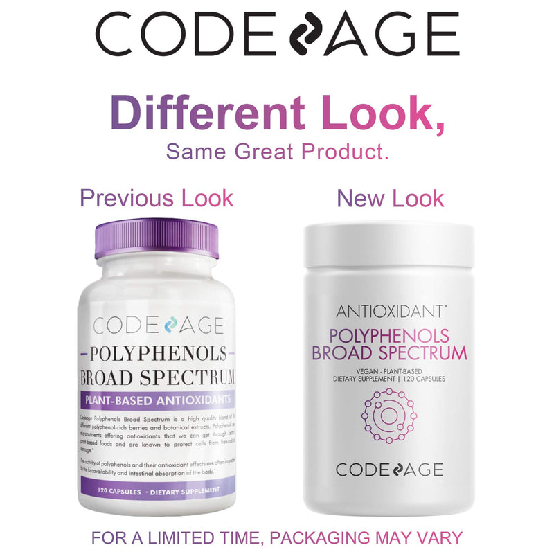 Codeage Polyphenols Supplement - Organic Green Tea Pills, Quercetin, Pomegranate, Turmeric - Resveratrol & Plant Polyphenols Foods - Polyphenol Nutrients - Vegan, Non-GMO - 120 Capsules - NewNest Australia