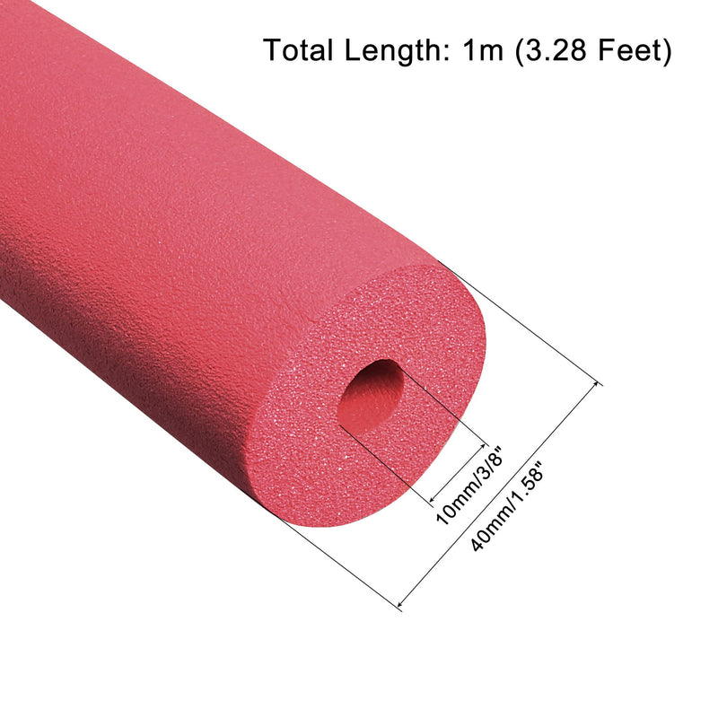 MECCANIXITY Foam Tubing 3/8"(10mm) ID 40mm OD 1m Length Tube Covers for HVAC Copper Pipe Insulation Handle Grip Support, Red 10mmx40mmx1m - NewNest Australia